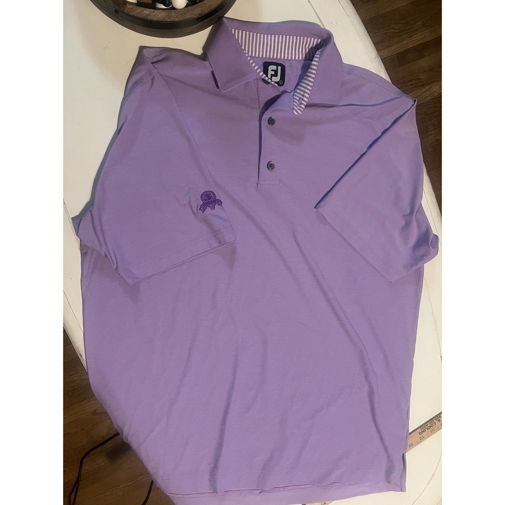 FootJoy FJ Polo Shirt Mens Large Purple Golf Performance Short Sleeve Athletic